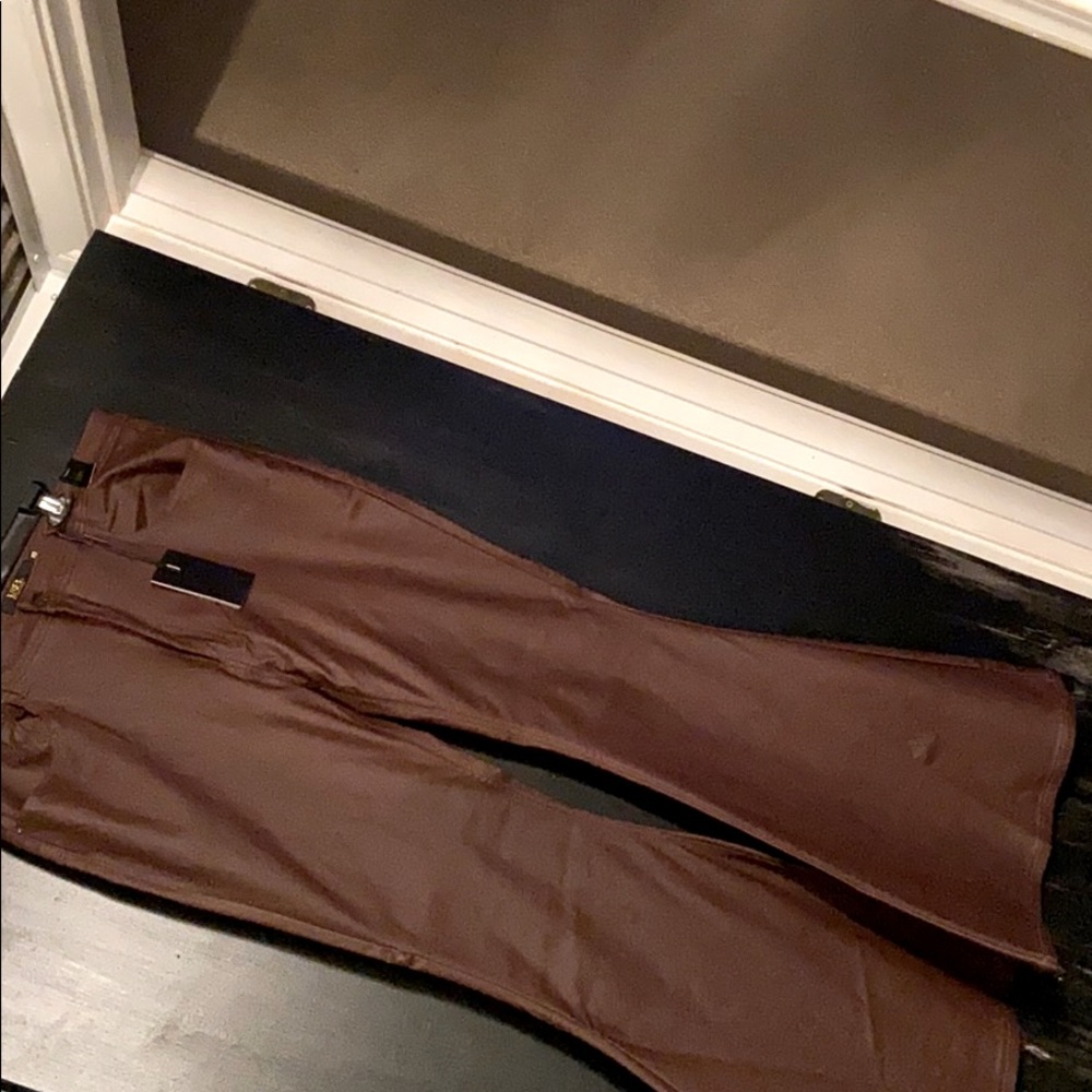 women’s Brown pleather bells NWT